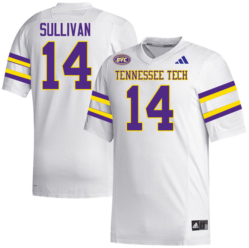 Tennessee Tech Golden Eagles #14 Maury Sullivan College Football Jerseys,Uniforms-White